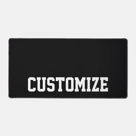 パーソナライズされたカスタム文字白黒 デスクマット (正面)