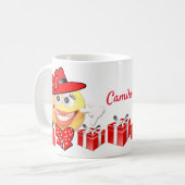 パーソナライズされたカスタム文字笑顔ショッピング絵文字 コーヒーマグカップ (正面左)