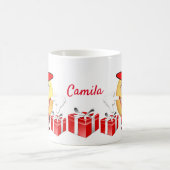 パーソナライズされたカスタム文字笑顔ショッピング絵文字 コーヒーマグカップ (中央)