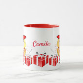 パーソナライズされたカスタム文字笑顔ショッピング絵文字 マグカップ (中央)