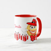 パーソナライズされたカスタム文字笑顔ショッピング絵文字 マグカップ (正面右)