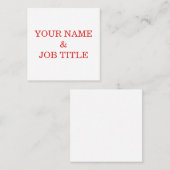 パーソナライズされたカスタム文字 スクエア名刺 (正面/裏面)