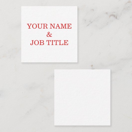 パーソナライズされたカスタム文字 スクエア名刺 (正面/裏面)