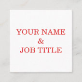 パーソナライズされたカスタム文字 スクエア名刺 (正面)