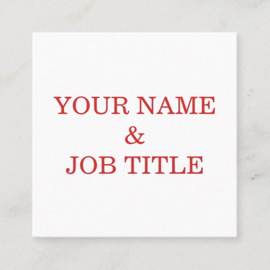 パーソナライズされたカスタム文字 スクエア名刺 (正面)