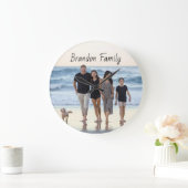 パーソナライズされたカスタム文字 ラージ壁時計 (ホーム)