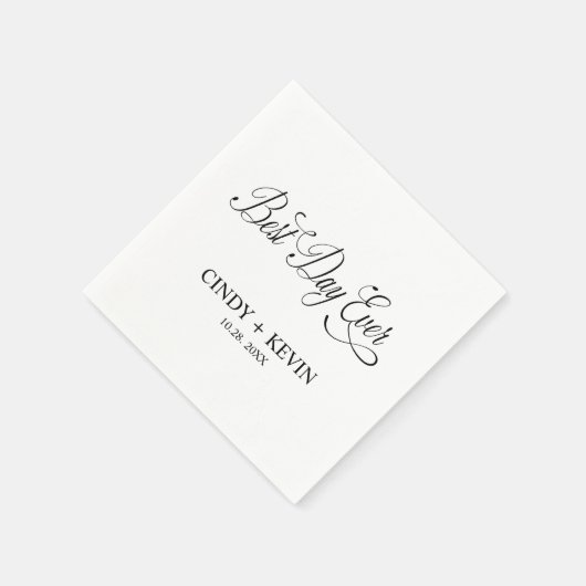 パーソナライズされたカスタム最高のデイエバ結婚ーのナプキン スタンダードカクテルナプキン (角)