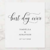 パーソナライズされたカスタム最高の日結婚経 ワインラベル (シングルラベル)