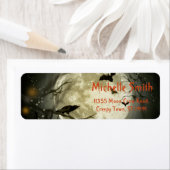 パーソナライズされたカスタム月のハロウィーンカラス ラベル (インサイチュ)