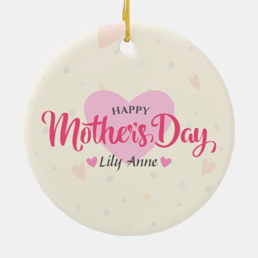 パーソナライズされたカスタム母の日 |オーナメント セラミックオーナメント (裏面)