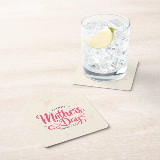 パーソナライズされたカスタム母の日 |コースター スクエアペーパーコースター (インサイチュ)