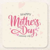 パーソナライズされたカスタム母の日 |コースター スクエアペーパーコースター (正面)
