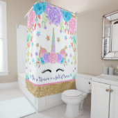 パーソナライズされたカスタム水カラーフローラ シャワーカーテン (インサイチュ)