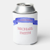 パーソナライズされたカスタム水彩米国国旗 缶クーラー (缶裏面)