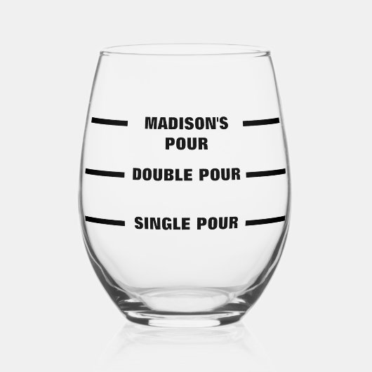 パーソナライズされたカスタム流しおもしろい線 ステムなしワイングラス (正面)