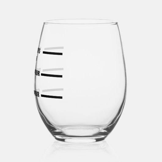 パーソナライズされたカスタム流しおもしろい線 ステムなしワイングラス (左)