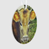 パーソナライズされたカスタム牛の写真 オーナメント (正面)
