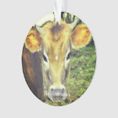 パーソナライズされたカスタム牛の写真 オーナメント (正面)