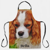 パーソナライズされたカスタム犬の愛人ペットの写真と名前 エプロン (正面)