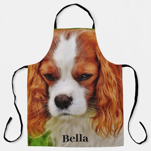 パーソナライズされたカスタム犬の愛人ペットの写真と名前 エプロン (正面)