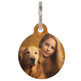 パーソナライズされたカスタム犬の猫写真と文字 ペット　ネームタグ