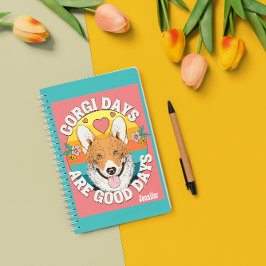 パーソナライズされたカスタム犬モマコーギラバーギフト ノートブック