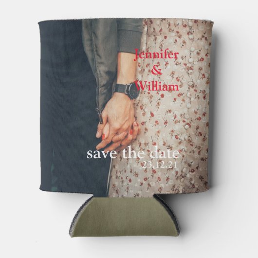 パーソナライズされたカスタム自分の写真結婚Can Coo 缶クーラー (正面)