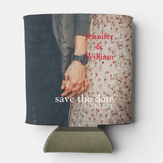 パーソナライズされたカスタム自分の写真結婚Can Coo 缶クーラー (裏面)