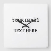 パーソナライズされたカスタム自分の写真 スクエア壁時計 (正面)