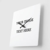 パーソナライズされたカスタム自分の写真 スクエア壁時計 (傾斜)