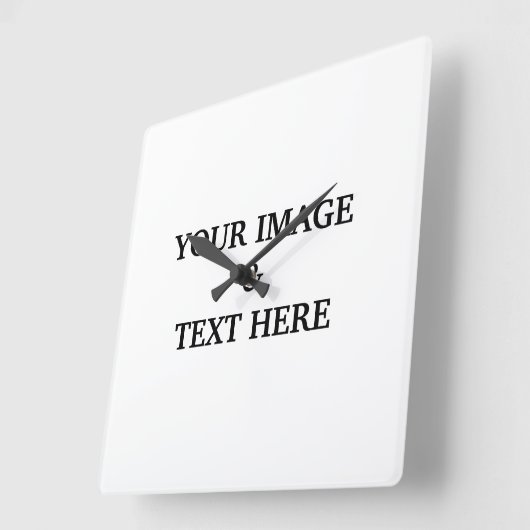 パーソナライズされたカスタム自分の写真 スクエア壁時計 (傾斜)