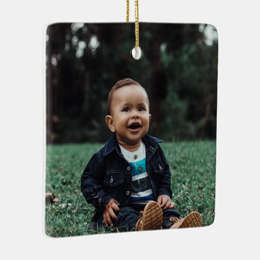 パーソナライズされたカスタム自分の写真 セラミックオーナメント (右)