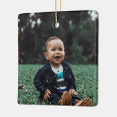 パーソナライズされたカスタム自分の写真 セラミックオーナメント (左)