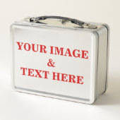 パーソナライズされたカスタム自分の写真 メタルランチボックス (裏面)