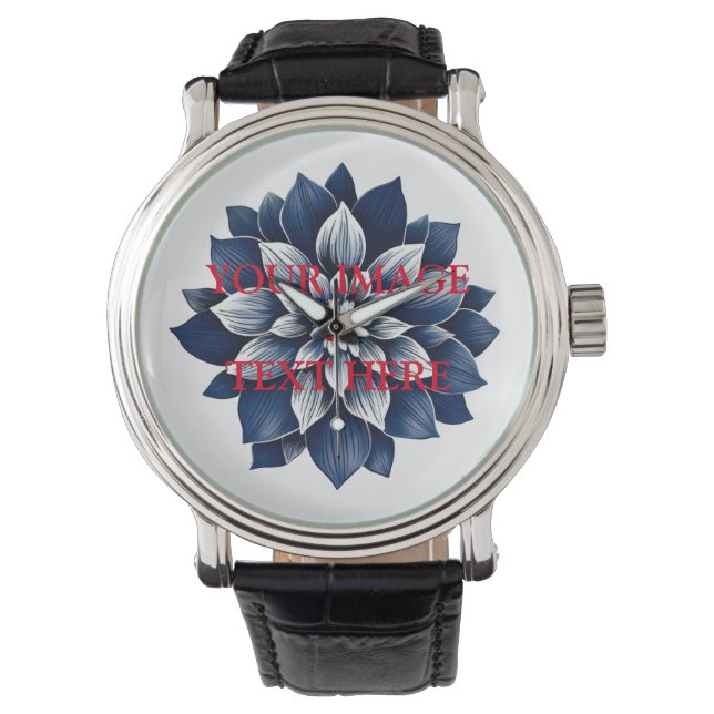 パーソナライズされたカスタム自分の写真 腕時計 (正面)