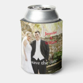 パーソナライズされたカスタム自分の写結婚真 缶クーラー (缶裏面)