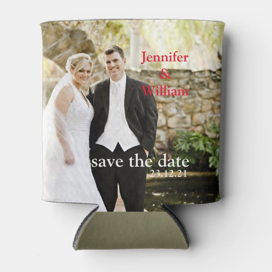 パーソナライズされたカスタム自分の写結婚真 缶クーラー (正面)