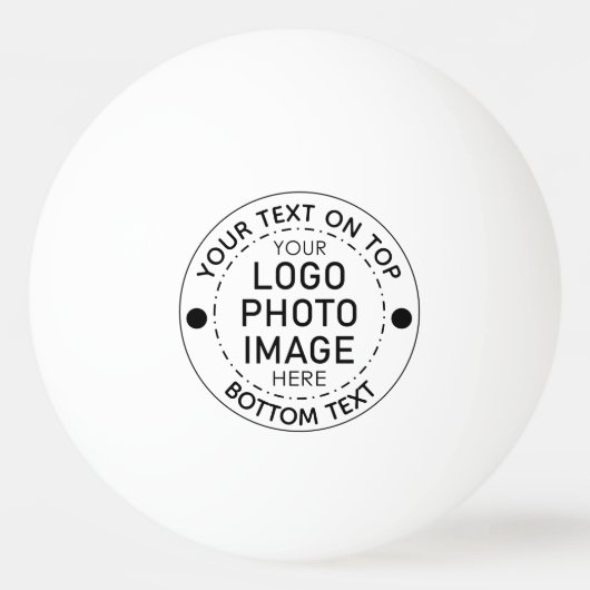 パーソナライズされたカスタム色文字写真ロゴ 卓球ボール (正面)