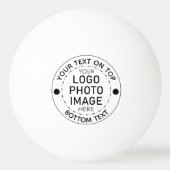 パーソナライズされたカスタム色文字写真ロゴ 卓球ボール (裏面)