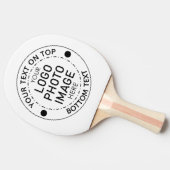 パーソナライズされたカスタム色文字写真ロゴ 卓球ラケット (横)