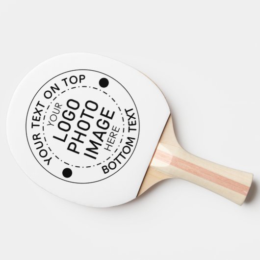 パーソナライズされたカスタム色文字写真ロゴ 卓球ラケット (横)