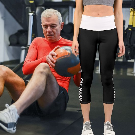 パーソナライズされたカスタム製白黒ペット猫好き カプリレギンス