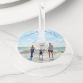 パーソナライズされたカスタム誕生日ワイングラスラベル ワイングラスタグ (クローズアップ)