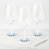 パーソナライズされたカスタム誕生日ワイングラスラベル ワイングラスタグ (セット)