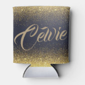 パーソナライズされたカスタム金ゴールドグリッター |クーラーボックス 缶クーラー (正面)