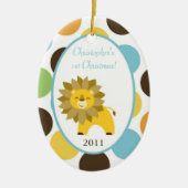 パーソナライズされたカスタム雪だるまファミリオーナメント セラミックオーナメント (正面)