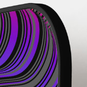 パーソナライズされたカスタム黒とネオン ピックルボールラケット (左詳細)