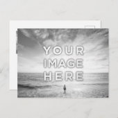 パーソナライズされたカスタム2写真白黒 ポストカード (正面/裏面)