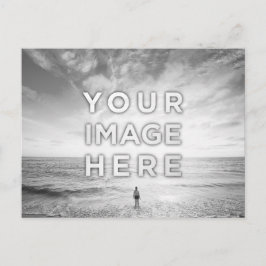 パーソナライズされたカスタム2写真白黒 ポストカード