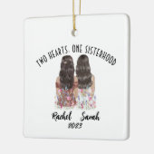 パーソナライズされたカスタム2姉妹 セラミックオーナメント (左)